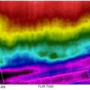 Termografia in punti con primi segni di rigonfiamento intonaco